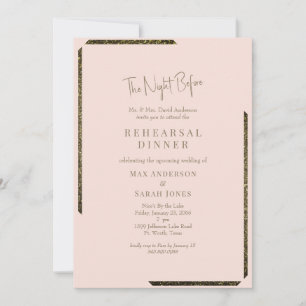 Blush & Gold Dazzling The Night Before Invitation