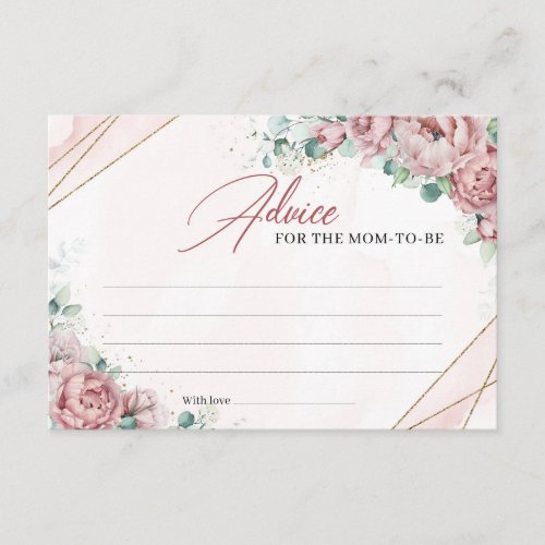 Blush gold eucalyptus Advice for the mom_to_be Enclosure Card