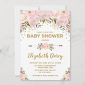Blush Gold Floral Baby Shower Cottage Chic Invitation (Front)