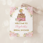 Blush Gold Floral Travel Adventure Bridal Shower Poster<br><div class="desc">Travel themed welcome sign for bridal shower,  baby shower,  wedding. etc. featuring elegant watercolor blush pink flowers,  vintage suitcases and a pretty globe</div>
