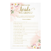 Blush Gold Floral What Is The Bride Wearing Game Flyer (Front)