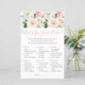 Blush Gold Floral What's In Your Purse Bridal Game (Standing Front)