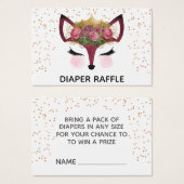 Blush & Gold Fox Princess Diaper Raffle (Front & Back)