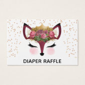 Blush & Gold Fox Princess Diaper Raffle (Front)