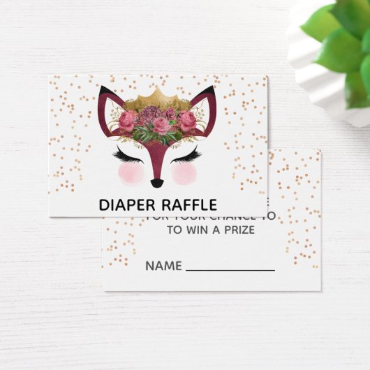 Blush & Gold Fox Princess Diaper Raffle (Desk)