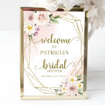 Blush Gold Geometric Floral Bridal Shower Welcome Poster<br><div class="desc">An elegant blush pink floral, geometric welcome sign for bridal shower. Easy to personalize with your details. Great for pink and gold or floral-themed bridal shower. Please get in touch with me via chat if you have questions about the artwork or need customization. PLEASE NOTE: For assistance on orders, shipping,...</div>