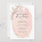 Blush Gold Geometric Floral Spanish Bridal Shower Invitation (Front)