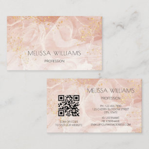 Blush Gold Glitter Business Card
