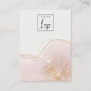 Blush Gold Glitter Logo Blank Jewelry Display Business Card