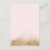 Blush Gold Glitter Sparkle Elegant Wedding Enclosure Card (Back)