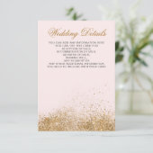 Blush Gold Glitter Sparkle Elegant Wedding Enclosure Card (Standing Front)