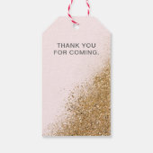 Blush Gold Glitter Sparkle Elegant Wedding Gift Tags (Back)