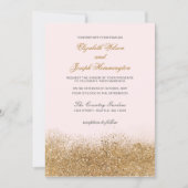 Blush Gold Glitter Sparkle Elegant Wedding Invitation (Front)