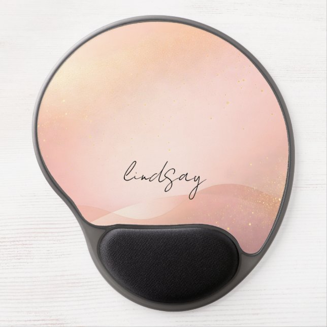 Blush Gold Glow Gradient Mouse Pad (Front)