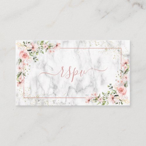 Blush Gold Greenery Dusty Pink Floral RSVP Enclosure Card