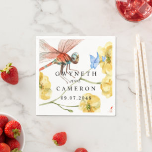 Blush Gold Greenery Succulent Dusty Blue Wedding N Napkins