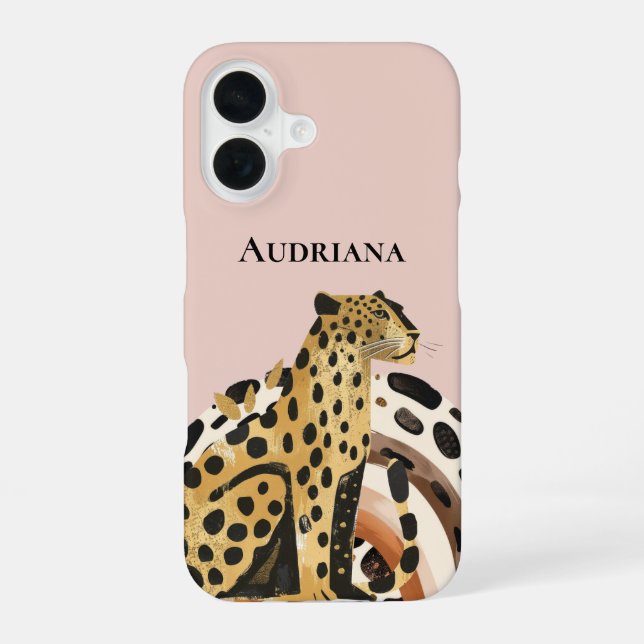 Blush Gold Leopard Iphone Case (Back)