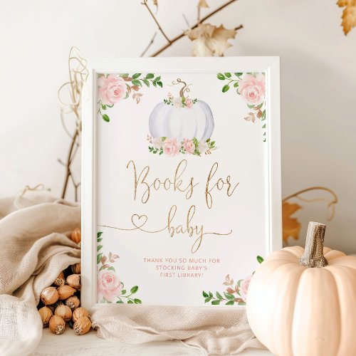 Blush gold little pumpkin books for baby poster