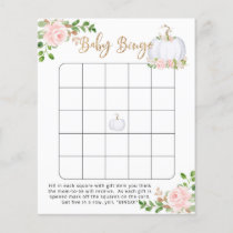 Blush gold Little pumpkin floral baby bingo game