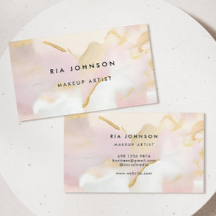 Blush & Gold Makeup Artist Business Card