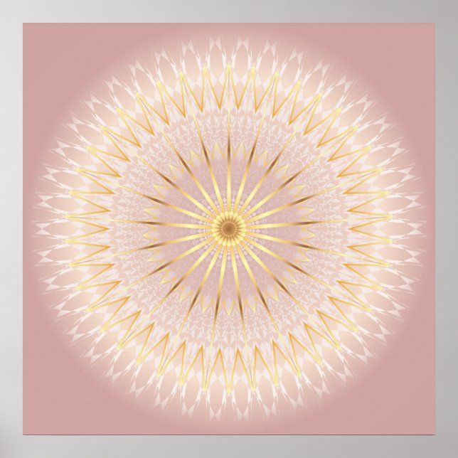 Blush Gold Mandala Poster (Front)