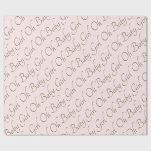 Blush & Gold Oh Baby Girl Wrapping Paper