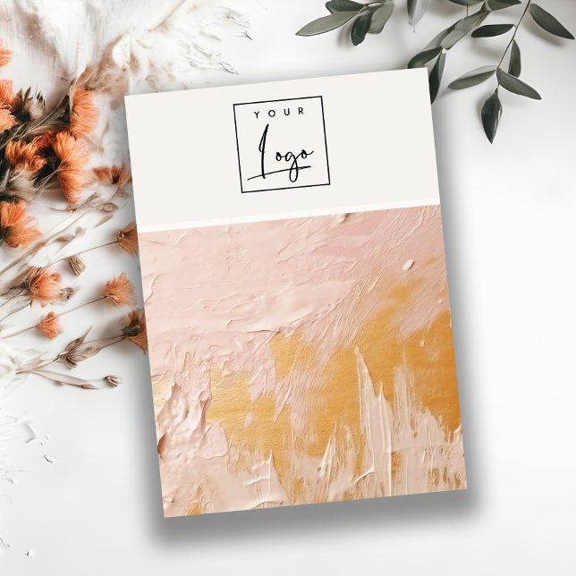 Blush Gold Oil Paint Texture Logo Blank Jewelry Business Card (Creator Uploaded)