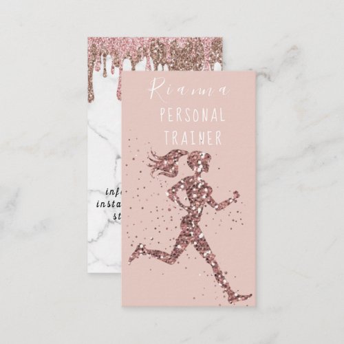 Blush  Gold Personal Trainer Social Media Busines Business Card