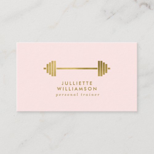 Blush & Gold Personal Trainer Social Media Business Card
