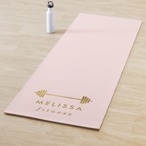 Blush  Gold Personalized Fitness Brand Yoga Mat