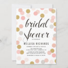 Blush & Gold Polka Dots Bridal Shower Invitation