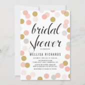 Blush & Gold Polka Dots Bridal Shower Invitation (Front)