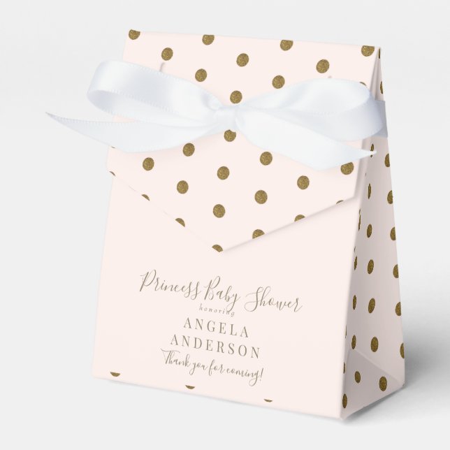 Blush & Gold Princess Baby Shower  Favor Boxes (Front Side)