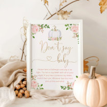 Blush gold pumpkin Don't say baby game Poster