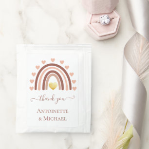 Blush Gold Rainbow Baby Shower Thank you Tea Bag Drink Mix