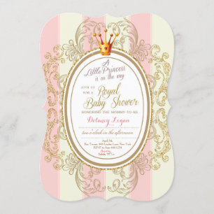 Blush Gold Royal Princess Baby Shower Invitation