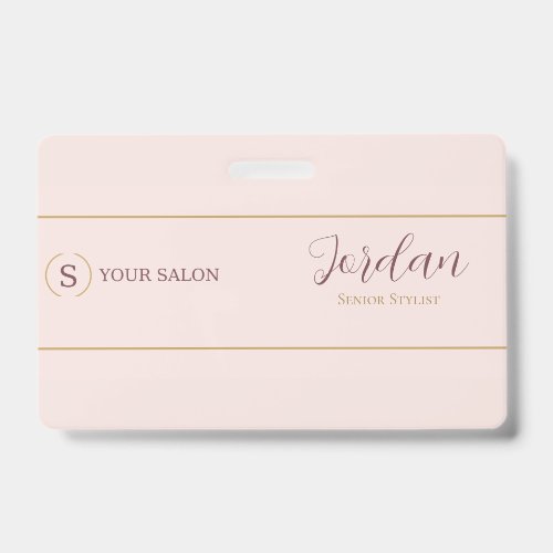 Salon Stylist Logo Employee ID Badge