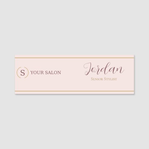 Salon Stylist Logo Employee Name Tag