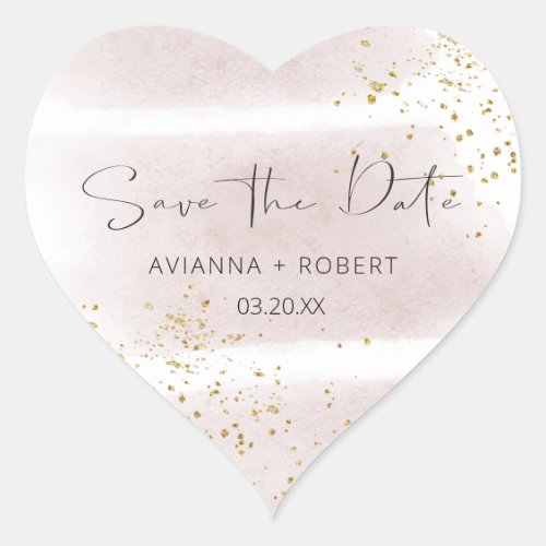 Blush Gold Save the Date Heart Envelope Seal