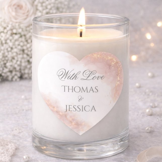 Blush Gold Sparkle Romantic Wedding Elegance Heart Sticker (Creator Uploaded)