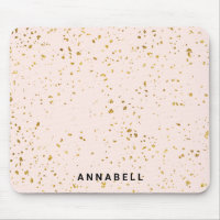 Blush Gold splatter, modern, salon Mousepad