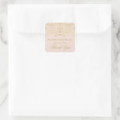 Blush Gold Vintage Glamour Wedding Bridal Shower Square Sticker (Bag)