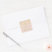Blush Gold Vintage Glamour Wedding Bridal Shower Square Sticker (Envelope)