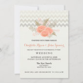 blush gold watercolor floral wedding invitations (Front)