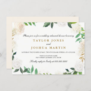 Blush Gold Watercolor Rehearsal Dinner Invite