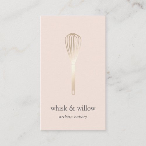 Blush & Gold Whisk | Bakery | Chef | Caterer Business Card