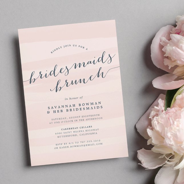 Blush & Gray Bridesmaids Brunch Invitation (Creator Uploaded)