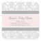 Blush Gray Damask Baby Shower Favor Stickers