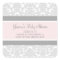 Blush Gray Damask Baby Shower Favor Stickers
