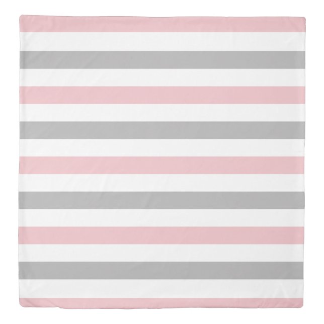 Blush + Gray Duvet Cover (Front)